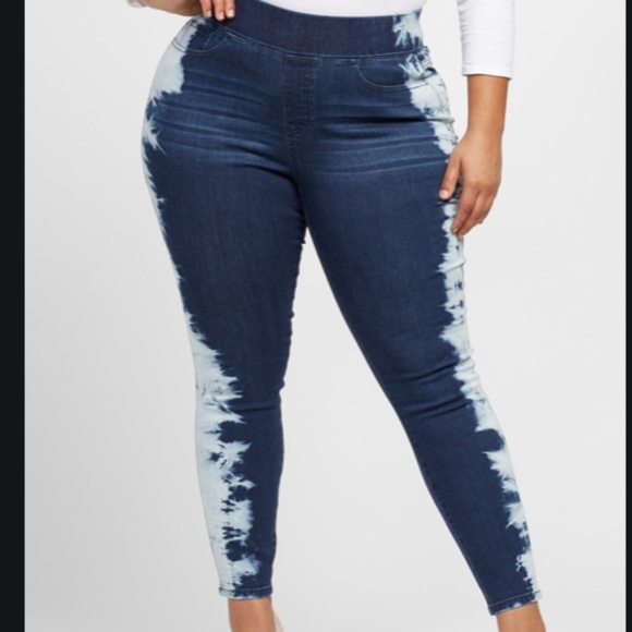 Fashion to Figure Denim - Tie Dye Denim Jegging, Size 1X